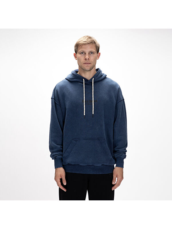 Bad Bear Acid Bear Os Erkek Lacivert Kapüşonlu Sweatshirt