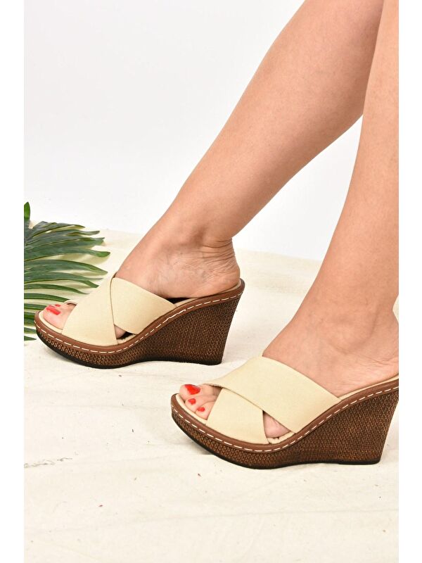 K674041005 Bej Kadın Terlik - Görsel 4