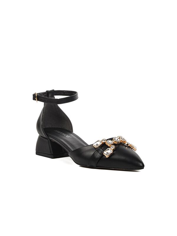 Siyah Kadın Taşlı Abiye Ayakkabı 326184 - Görsel 4