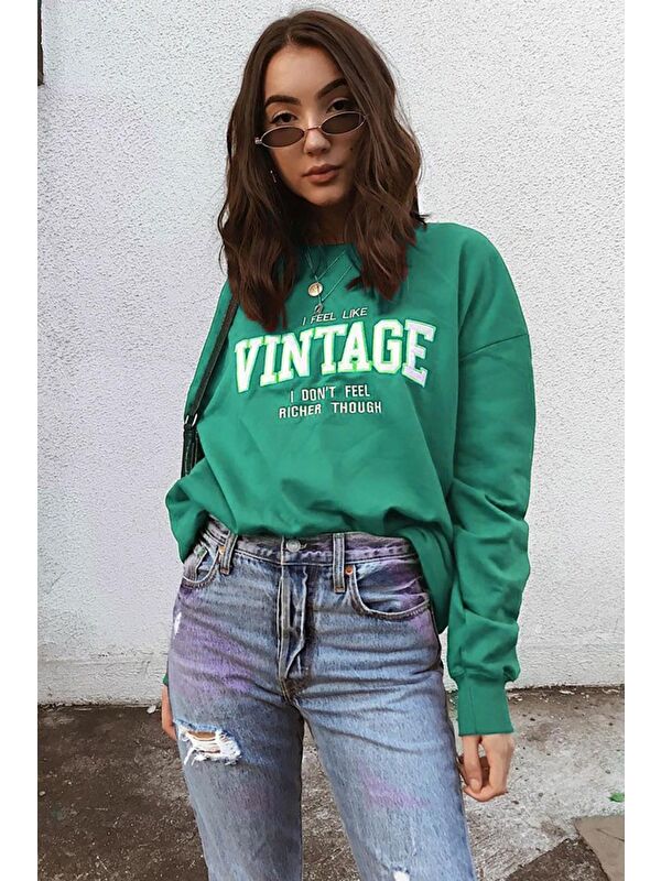 Madmext Yeşil Sweatshirt Mg970