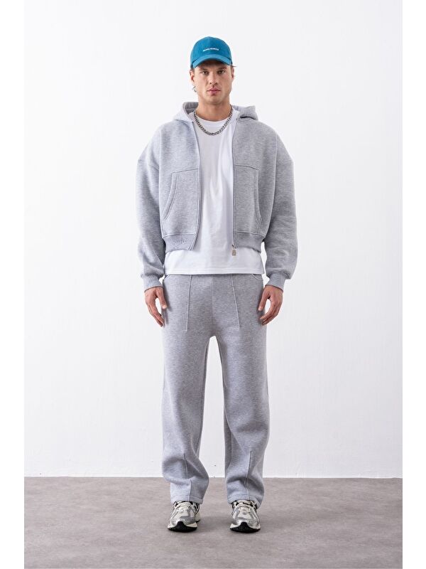 gothamVibes Erkek Baggy Chill  Gri Eşofman Altı