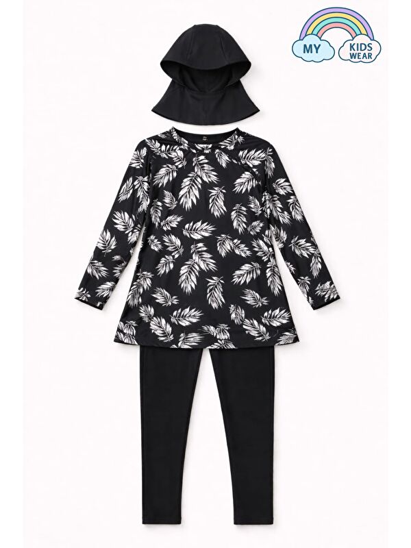 My Kids Wear Kız Çocuk  Mayo 3’lü Takım (Üst + Tayt + Bone) 12565