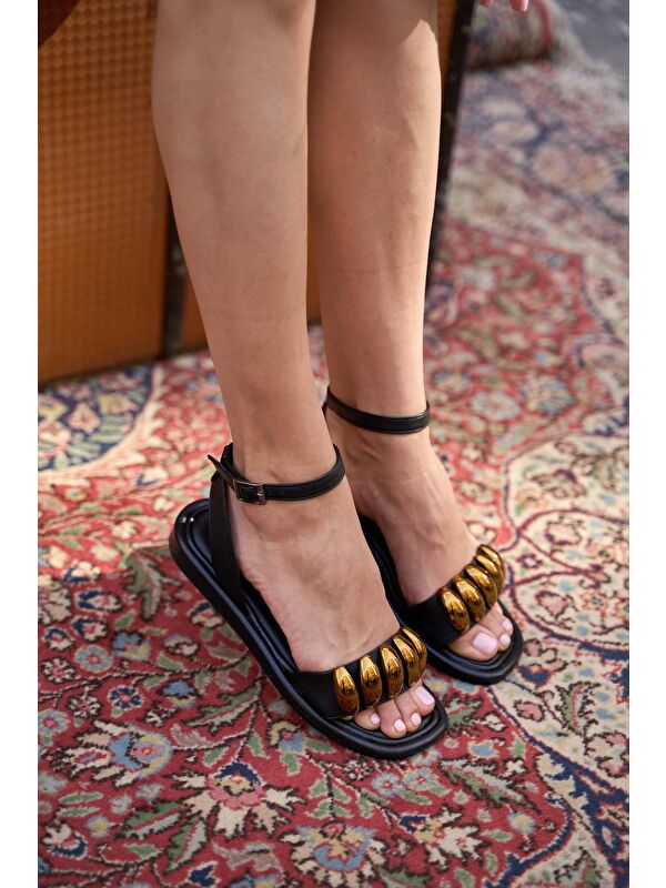 Aksesuarlı Sandalet Siyah - Görsel 3