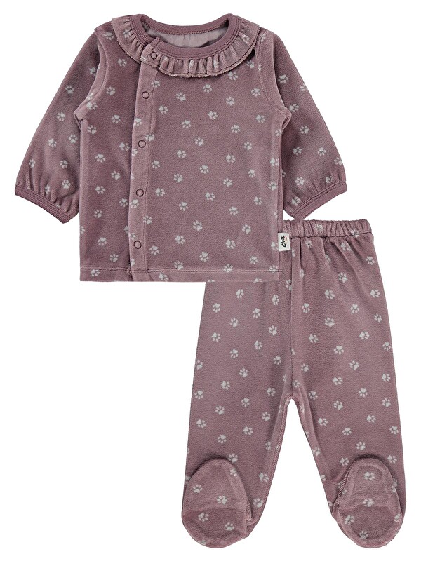 Civil Baby Mini Pati Empirme 1-9 AY Pijama Takımı - Kahve