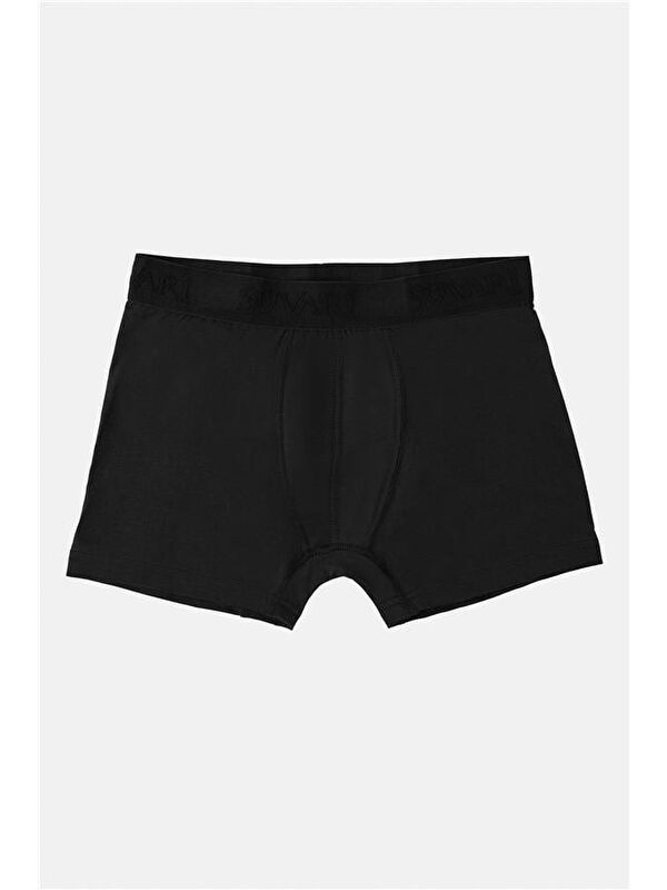 Süvari Siyah Regular Düz Boxer