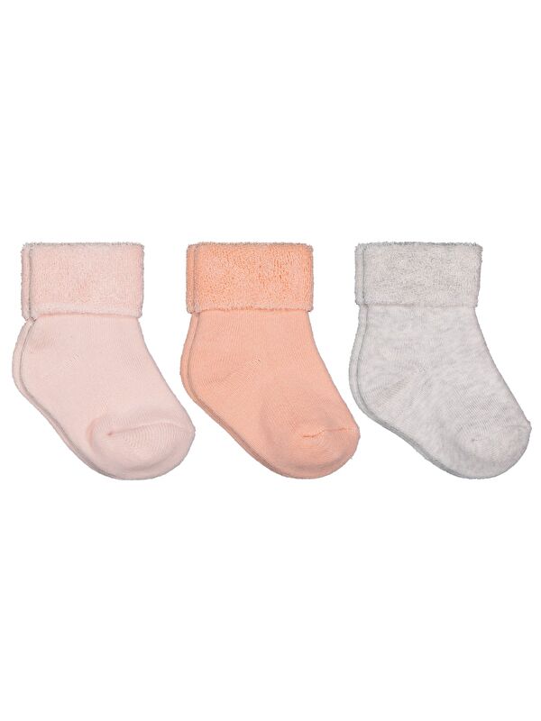 Civil Baby Basic Kıvrık Havlu 6-18 Ay 3'lü Bebek Kız Çorap Set - Standart