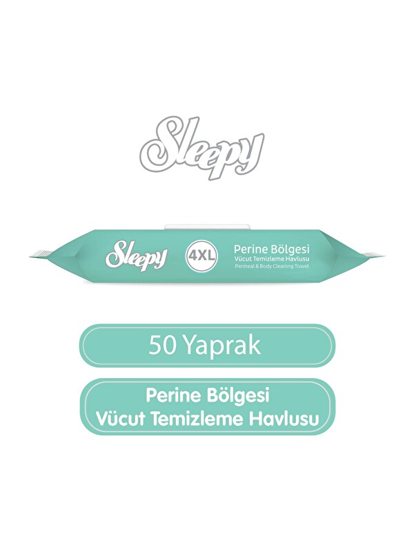 Sleepy Perine Bölgesi Vücut Temizleme Havlusu 50 Yaprak