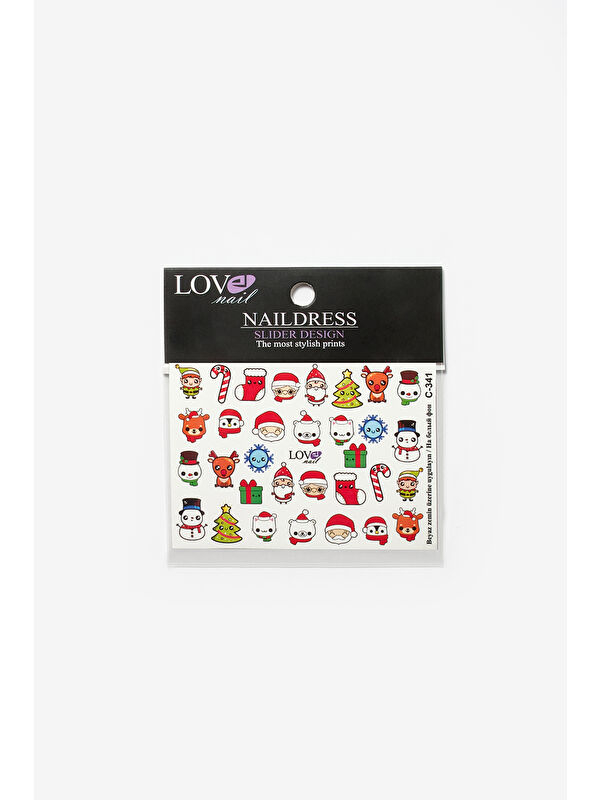 Le Mabelle Kırmızı  Baston Şeker Temalı Kız Çocuk Tırnak Sticker