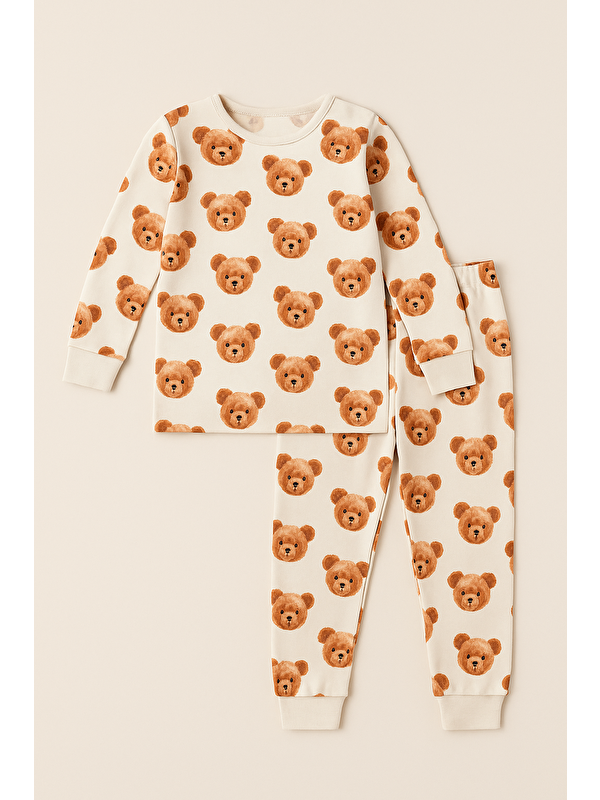 Katia And Bony Çocuk Teddy Desenli Pijama Takımı