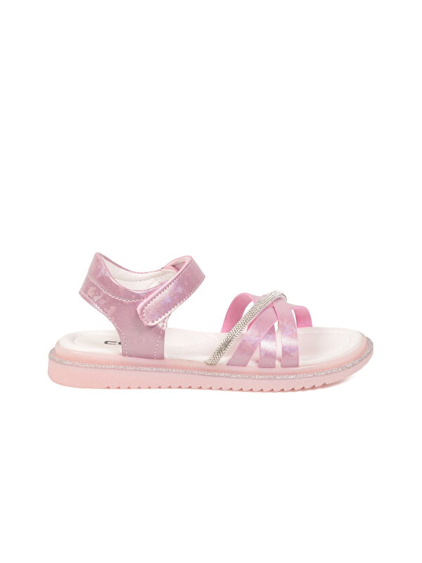 Ayakmod Pembe Yumuşak Taban Hafif Cırtlı Kız Çocuk Sandalet Maya F