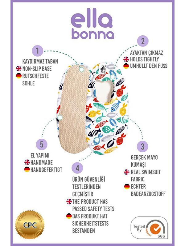 Bebek Çocuk Deniz Ayakkabısı, Kaydırmaz Taban, Unisex Havuz Patiği - Görsel 4