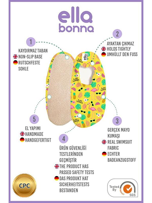 Bebek Çocuk Deniz Ayakkabısı, Kaydırmaz Taban, Unisex Havuz Patiği - Görsel 4