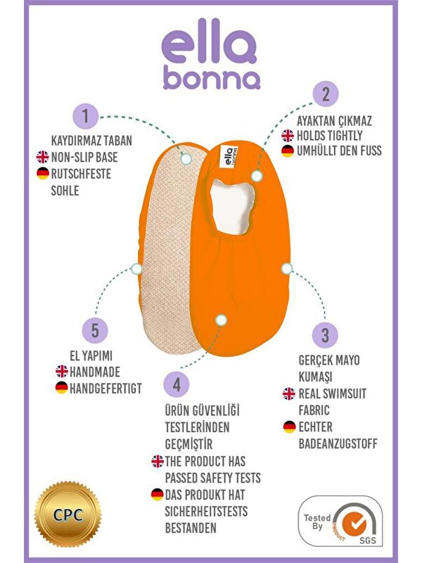 Bebek Çocuk Deniz Ayakkabısı, Kaydırmaz Taban, Unisex Havuz Patiği - Görsel 4