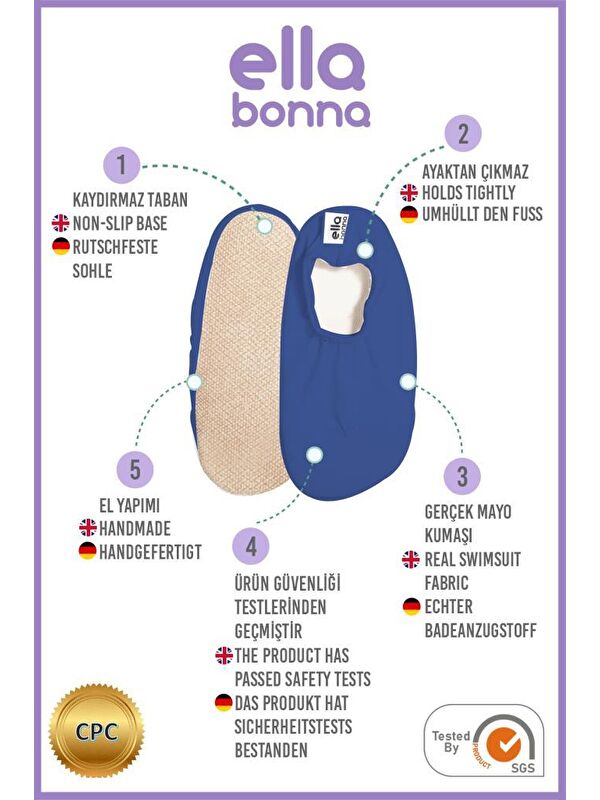 Bebek Çocuk Deniz Ayakkabısı, Kaydırmaz Taban, Unisex Havuz Patiği - Görsel 4