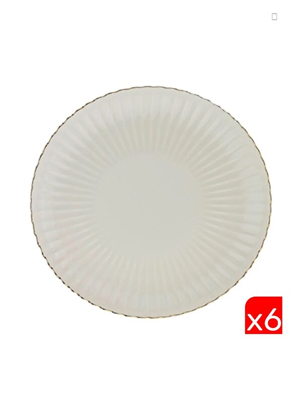 Kütahya Porselen Bone Luz Altın File Servis Tabağı 27cm 6 lı