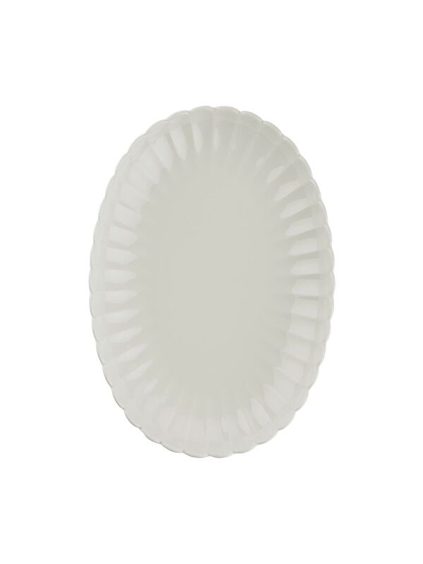 Kütahya Porselen Bone Luz Krem Kayık Tabak 28x19cm Tekli BNLZF28KY00