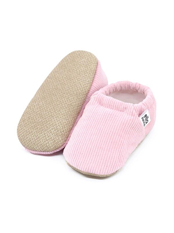 Kadife Bebek Patiği Fitilli, Kaydırmaz Taban, Kreş Ayakkabısı Patik - Görsel 3