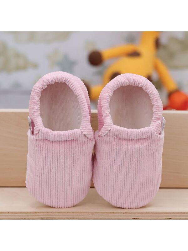 Kadife Bebek Patiği Fitilli, Kaydırmaz Taban, Kreş Ayakkabısı Patik - Görsel 5