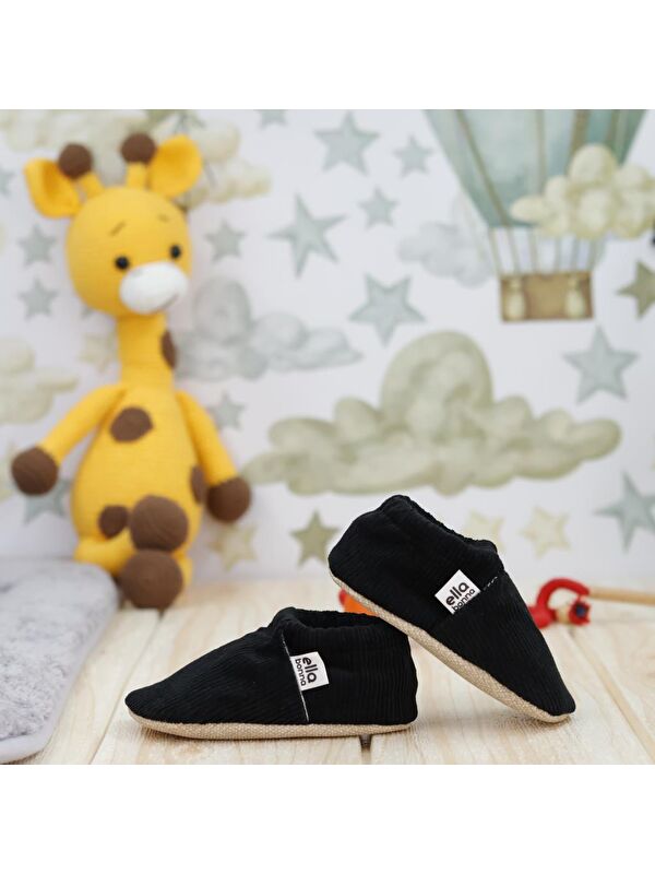 Kadife Bebek Patiği Fitilli, Kaydırmaz Taban, Kreş Ayakkabısı Patik - Görsel 8