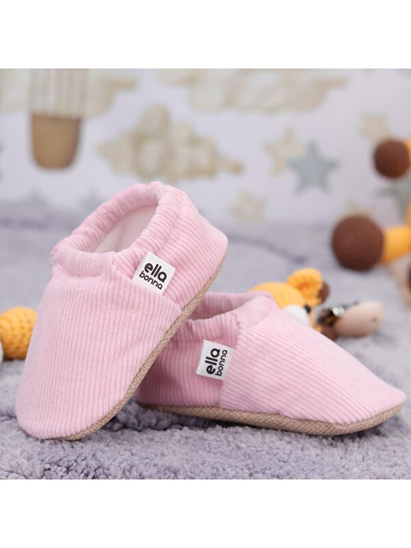 Kadife Bebek Patiği Fitilli, Kaydırmaz Taban, Kreş Ayakkabısı Patik - Görsel 7