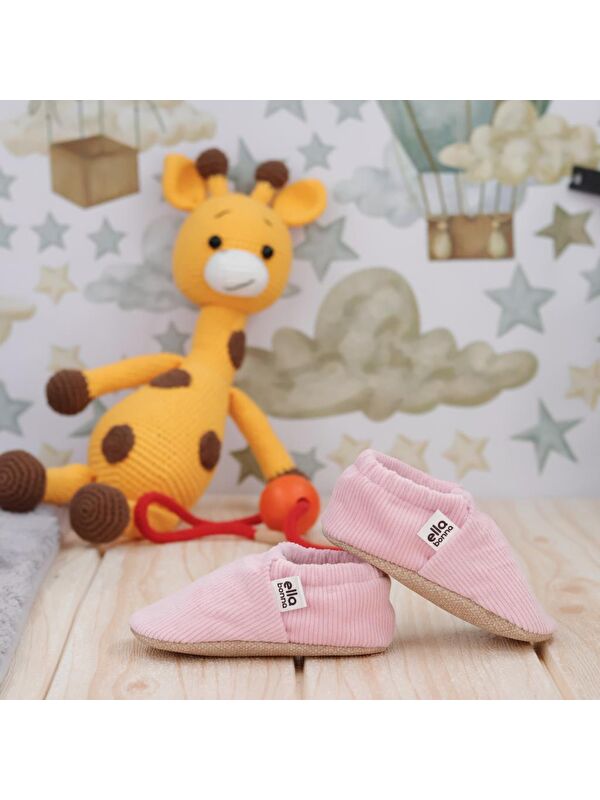 Kadife Bebek Patiği Fitilli, Kaydırmaz Taban, Kreş Ayakkabısı Patik - Görsel 8