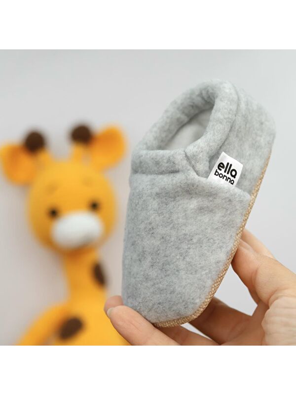 Polar Bebek Pandufu Ev Patiği, Kaydırmaz Taban, Organik Pamuk Astar Kreş Ayakkabısı - Görsel 5