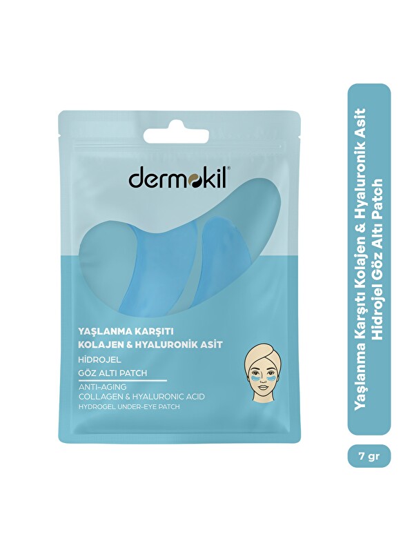 Dermokil Yaşlanma Karşıtı Kolajen & Hyaluronik Asit Hidrojel Patch Göz Altı Maskesi