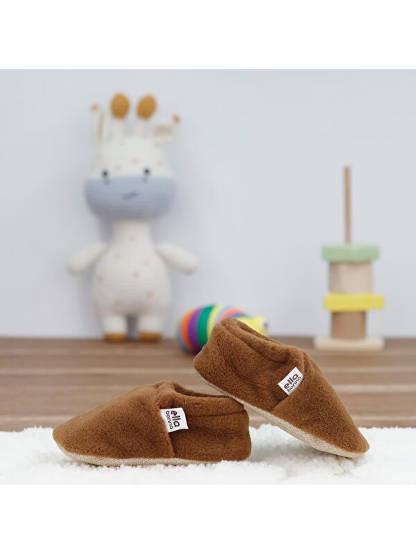 Polar Bebek Pandufu Ev Patiği, Kaydırmaz Taban, Organik Pamuk Astar Kreş Ayakkabısı - Görsel 8