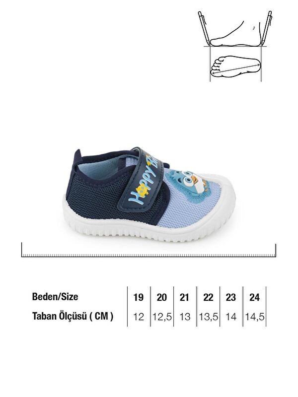 Yazlık Bebe Erkek Keten Happy Bird Cırt Cırtlı Ayarlanabilir Ayakkabı - Görsel 3