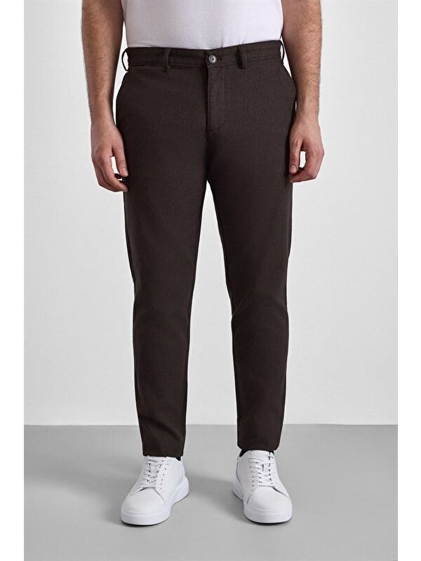 Süvari Koyu Kahve Slim Casual Pantolon