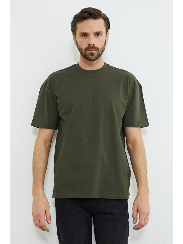 Fullamoda Basic Bisiklet Yaka Oversize Tişört