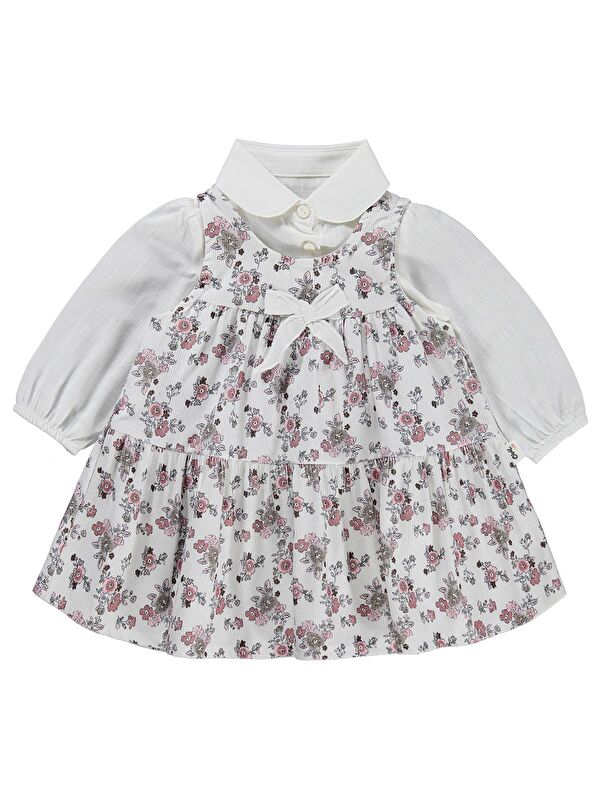 Civil Baby Fiyonklu 6-18 Ay Elbise - Ekru 18-24 Ay
