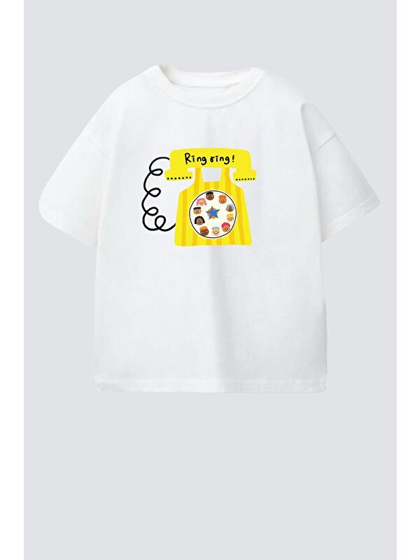 Monila Unisex Bisiklet Yaka Baskılı Tshirt