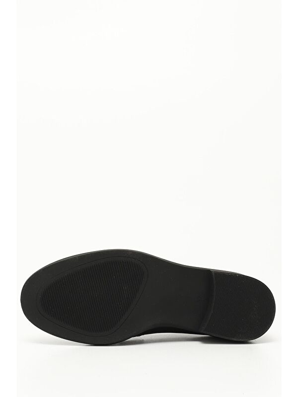 SİYAH Hakiki Deri Yuvarlak Burun Püsküllü Kadın Günlük Ayakkabı 24273 - Görsel 5