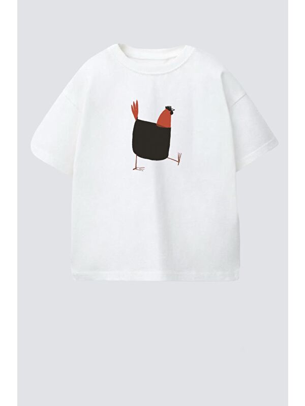 Monila Unisex Bisiklet Yaka Baskılı Tshirt