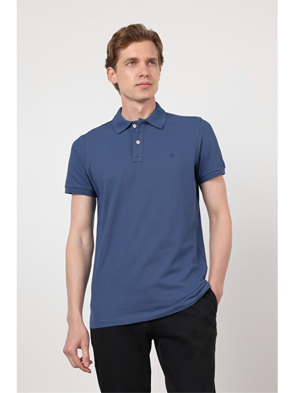 İMZA Polo Yaka Kısa Kol Cepsiz Slim Fit Pamuklu Tişört 1011260154