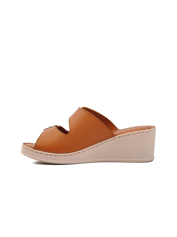 Taba Hakiki Deri Kadın Dogu Topuk Terlik 9205 - Görsel 3