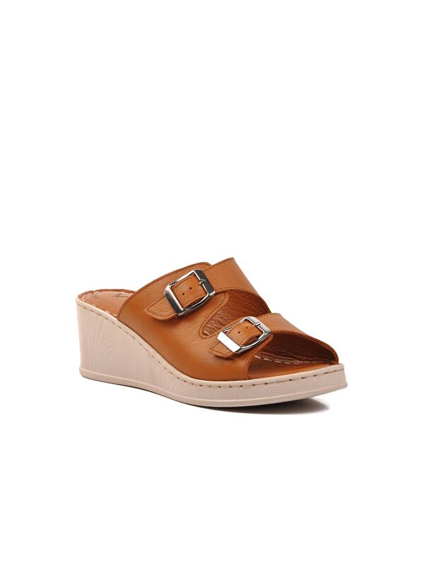 Taba Hakiki Deri Kadın Dogu Topuk Terlik 9205 - Görsel 4