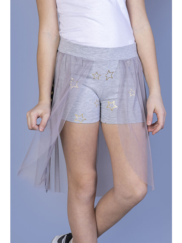 Toontoykids Kız Çocuk Yıldız Baskılı Dantelli Şort
