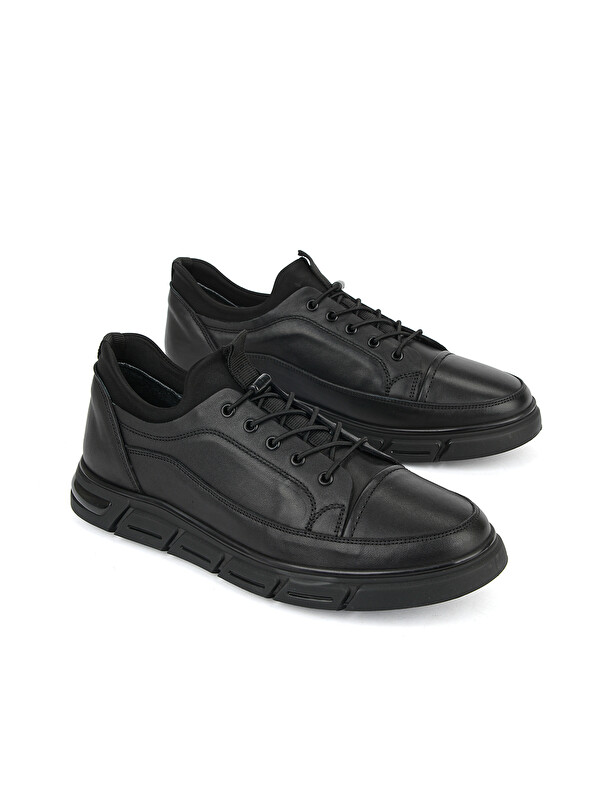 Ziya Ayakkabı Erkek Hakiki Deri Sneaker 1631053Z1822 Siyah