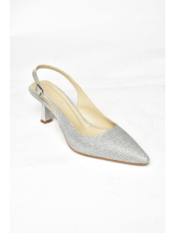 S5180817 Gümüş Kadın Topuklu Ayakkabı - Görsel 3