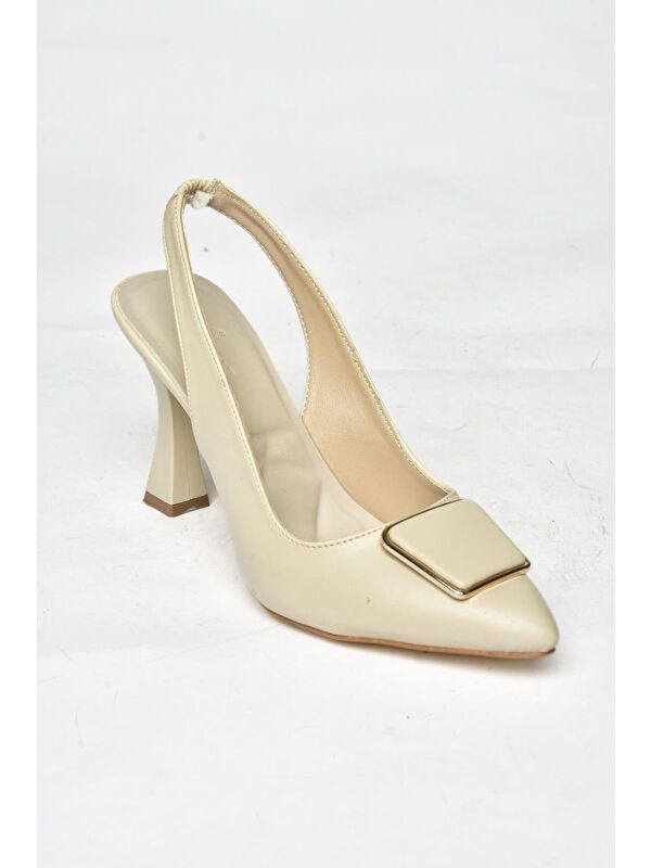 P2501482 Bej Kadın Topuklu Ayakkabı - Görsel 3