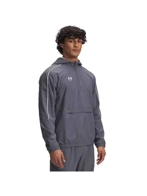 Under Armour Challenger Warmup Erkek Gri Kapüşonlu Ceket