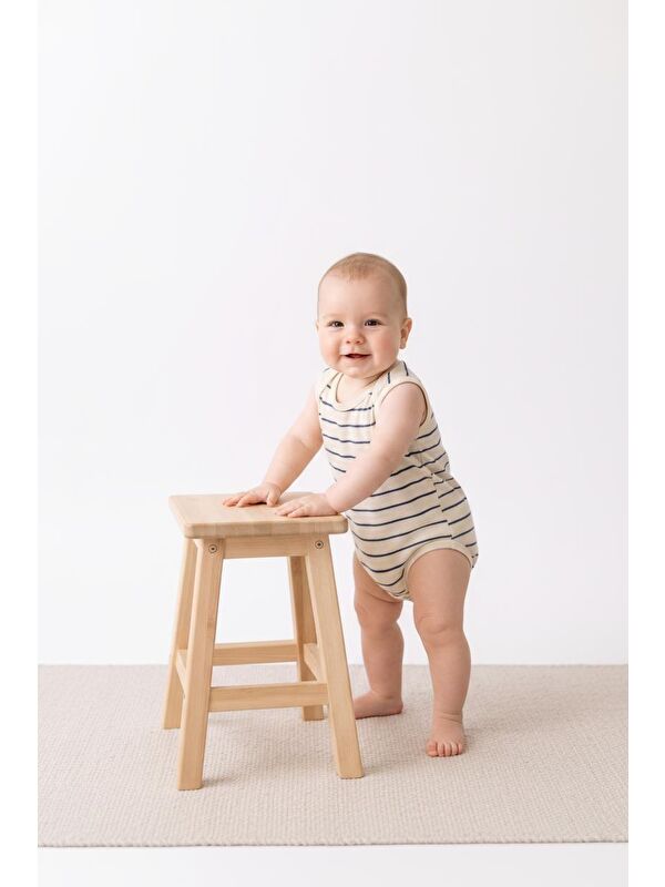 Miababy Çizgili Süprem Çıtçıtlı Atlet Body