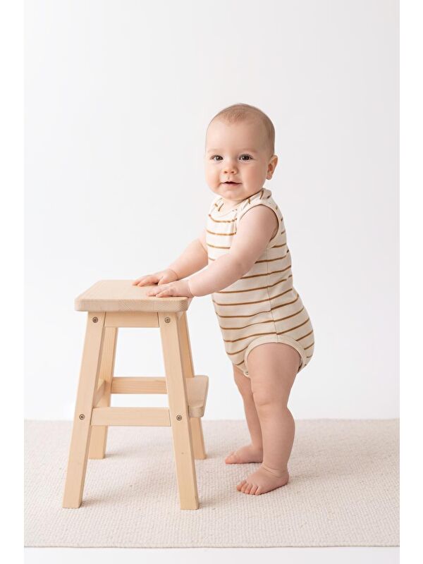 Miababy Çizgili Süprem Çıtçıtlı Atlet Body