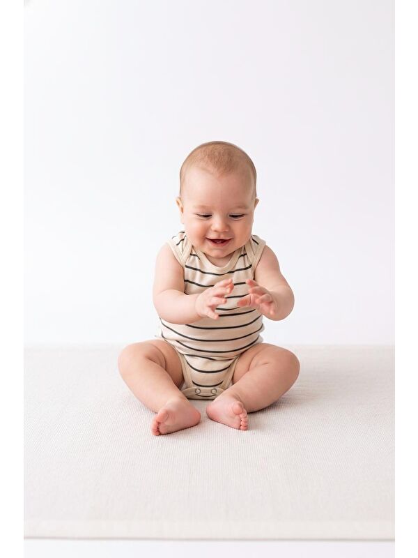 Miababy Çizgili Süprem Çıtçıtlı Atlet Body