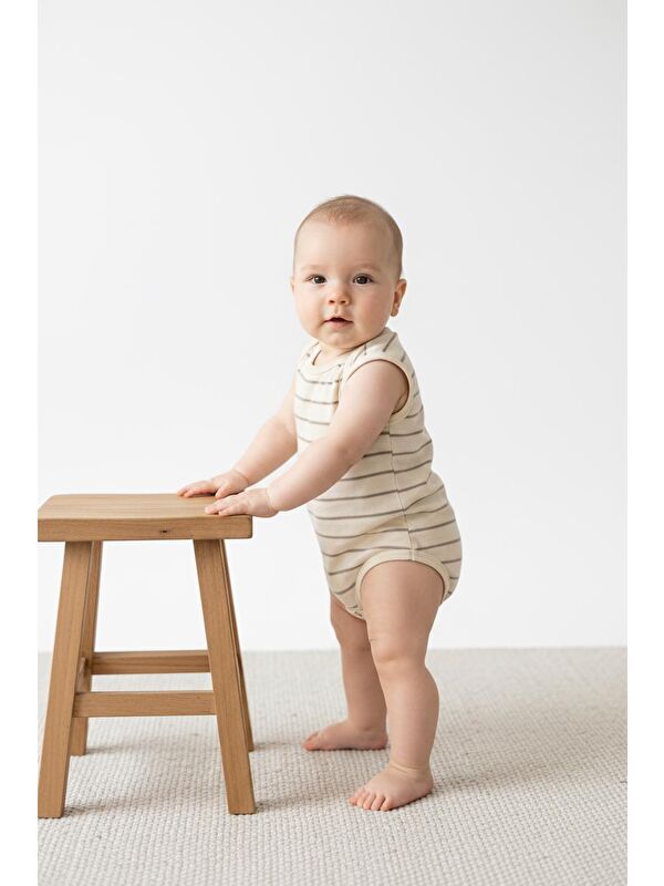 Miababy Çizgili Süprem Çıtçıtlı Atlet Body