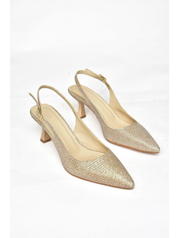 S5180817 Bronz Kadın Topuklu Ayakkabı - Görsel 4