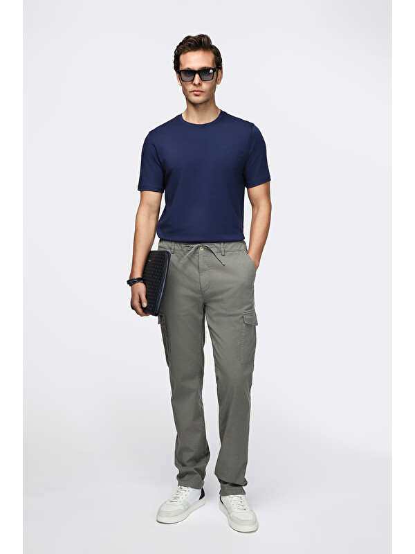 Kiğılı Bisiklet Yaka Slim Fit Dar Kesim Süprem Pamuklu Tişört