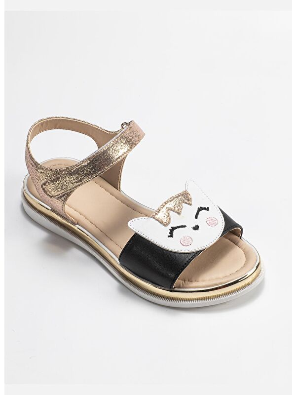 Gold 3D Simli Kız Sandalet - Görsel 3